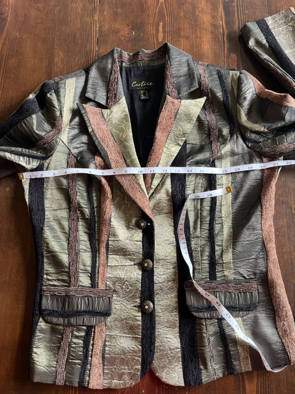 VTG Cartise Sport Metallic Patchwork Blazer made in Canada